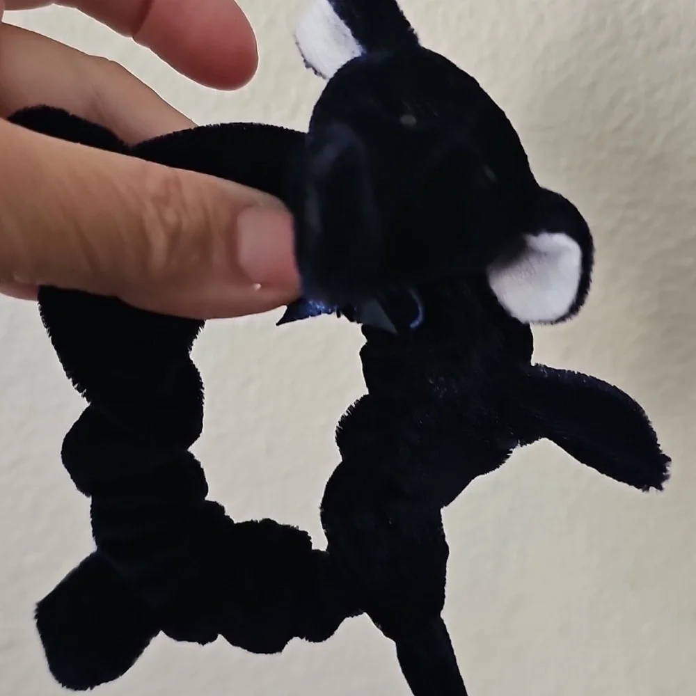 Navy Blue Velvet Elephant Hair Scrunchie